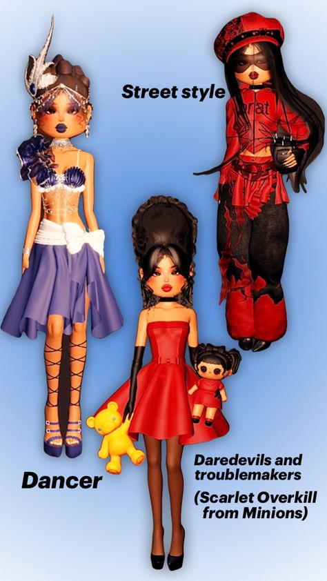 @deja_dti_17  Dress to impress outfits ~ xl1703 #dresstoimpress #dti #dtioutfits #dtiinspo #dancer #daredevils #troublemakers #streetstyle Dti Doll Theme Ideas, Daredevils & Troublemakers Dti Outfit, Daredevils Troublemakers Dress To Impress, Daredevils And Troublemakers, Dti Daredevils And Troublemakers, Daredevils And Troublemakers Dress To Impress, Troublemakers Dress To Impress, Dti Folklore, Dress To Impress Crazy Day