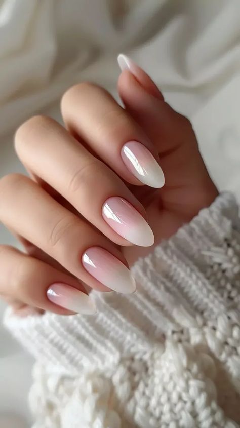 Top 40 Frombre French Manicure Ombre Nail Designs Trending Right Now French Manicure Ombre, French Manicure Short Nails, Ombre French Nails, Ombre Chrome Nails, Almond Nails French, Chrome Nail Powder, Chrome Nails Designs, Ombre Nail, Ombre Acrylic Nails