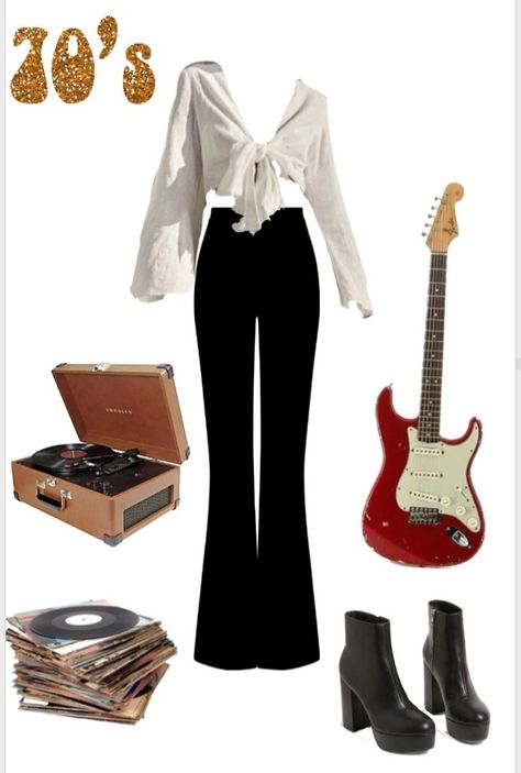 Retro Concert Outfit, 80s Groupie Outfit, Rock Concerts Outfits, Rock Singer Outfit, Dark 70s Outfits, Elvis Inspired Outfit Women, 70s Rockstar Outfits, The Rose Concert Outfit, Queen Inspired Outfits Band