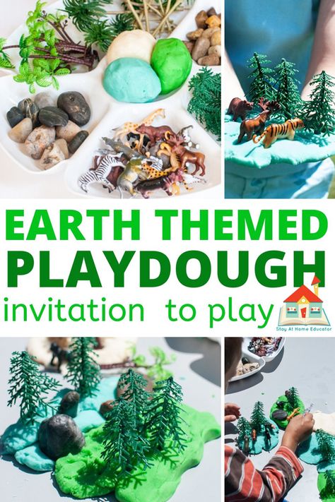 Earth Day Playdough Activities, Environment Week Activities, Earth Day Dramatic Play Preschool, Earth Day Eyfs Activities, Earth Preschool Theme, Earth Day Centers Preschool, World Earth Day Activities, Earth Day Provocations, Earth Day Eyfs