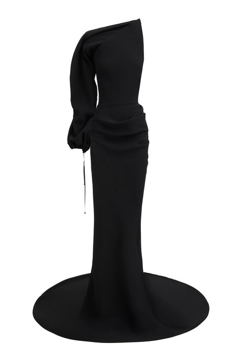 This season’s hero piece, majestic in form is the Venomous Gown. A sharp, angular neckline is juxtaposed against a billowing sleeve and floor length skirt in a harmony of delicate ferocity. Expert ruching creates a delicate and feminine line, hugging the wearer in all the right places. Finished with an exposed zip in the centre back and a full circular train. Toni Maticevski, Floor Length Skirt, Floor Length, Train, Skirt, Dresses, Clothes