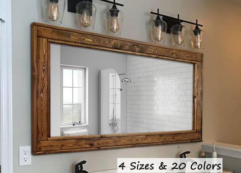 Wooden Framed Mirror, Reclaimed Wood Mirror, Herringbone Wood, Rustic Wall Mirrors, Reclaimed Wood Frames, Wooden Vanity, Rustic Mirrors, Rustic Wood Frame, Wood Framed Mirror