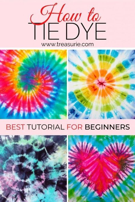 Tie Dye Step By Step, Tie Dye Steps, Easy Diy Tie Dye, Tie Dye Instructions, Tie Dye Shirts Patterns, Ty Dye, Tye Dye Patterns, Diy Tie Dye Techniques, Diy Tie Dye Designs