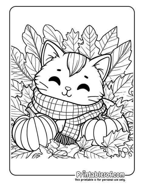 Thanks Giving Coloring Pages For Adults, Fall Colouring Sheet, Fall Animal Coloring Pages, Coloring Pages Fall Autumn, Free Cozy Coloring Pages, Fall Colouring Printables, Autumn Coloring Pages Free Printable, Free Kids Coloring Pages Printables, Free Fall Coloring Pages Printables