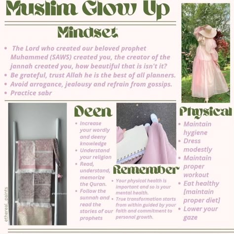 Muslimah glow up guide♡ #artwork #glowup #muslimah #muslim #muslimahfashion #digitalart #coqquete #pink #glowupguide Muslimah Glow Up, Muslim Glow Up, Muslimah Routine, Muslimah Lifestyle, Ramadan Goals, Autumn Vision Board, Islamic Planner, Habit Ideas, 80 20 Principle