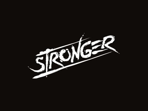 Stronger paint brush illustration identity flat logo branding vector typography type lettering Stronger Together Art, Paint Brush Illustration, T Shirt Brand Logo, Gym Tshirt Design, Wrestling Mom Shirts, Brush Illustration, Bad Logos, Tshirt Printing Business, Kgf Photos Hd