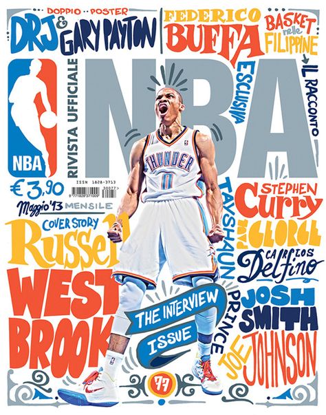 nba italia - Imgur Sports Magazine Covers, Gfx Design, Sport Magazine, Sports Magazine, Russell Westbrook, Design Photoshop, Sport Illustration, Magazine Cover Design, Sports Graphics