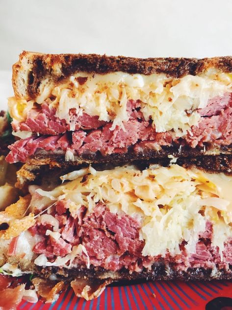 Seafood Pie, Corned Beef Reuben, Pastrami Recipe, Reuben Recipe, Reuben Sandwich Recipe, Corned Beef Recipe, Reuben Sandwiches, Cheddar Mashed Potatoes, Corned Beef Sandwich