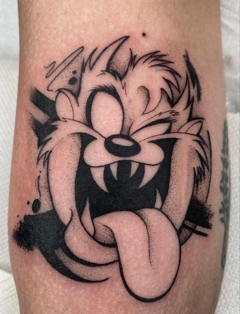 Taz Tattoo, Snake Tattoo Design, Cartoon Character Tattoos, Chicano Art Tattoos, Cartoon Tattoos, Tattoos For Daughters, Snake Tattoo, 2020 Design, Simplistic Tattoos