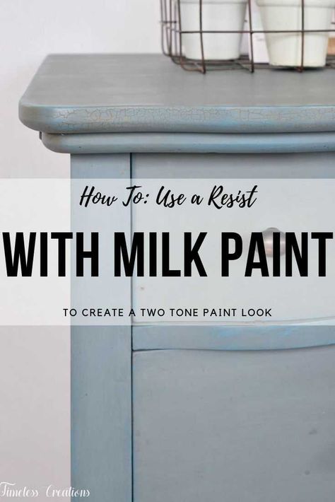 Advanced Painting Technique - Using a Resist with Milk Paint 11 Furniture Painting Patterns, Milk Paint Furniture, Painted Furniture Designs, Real Milk Paint, Two Tone Paint, Furniture Painting Techniques, Painted Dresser, Painting Furniture Diy, Chalk Paint Furniture