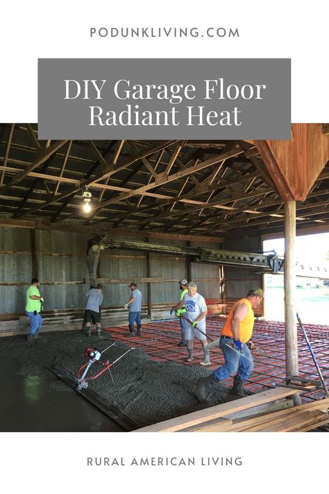 Here’s our step-by-step in floor heating installation, on of our best shop heating ideas. This radiant heating system is very efficient, and creates a nice even heat for the man cave. Hydronic radiant floor heating is great for garages, because the temperature will quickly return to the desired temperature after opening and closing garage doors. Hydronic heating has been around for decades, and was once a common form of heat in the 1800s and 1900s. Radiant Floor Heating Concrete, Heated Bathroom Floors, Garage Heating Ideas, In Floor Heating, Cheap Insulation, Hydronic Radiant Floor Heating, Heated Concrete Floor, Campground Ideas, Radiant Heating System