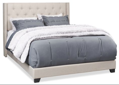 The Brick Upholstered Full Bed, Upholstered Queen Bed, Teenage Girl Room, Light Grey Fabric, Button Tufted Headboard, King Upholstered Bed, Wingback Bed, Queen Upholstered Bed, Tall Headboard