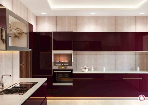 Asian Paints Colour Nxt 2019: Inspiring Looks for Your Home Kitchen Painting Ideas, Bedroom Wall Colour Combination, L Shaped Modular Kitchen, Asian Paints Colours, Colour Kitchen, Wall Color Combination, Kitchen Painting, Wine Colour, Modular Kitchen Designs