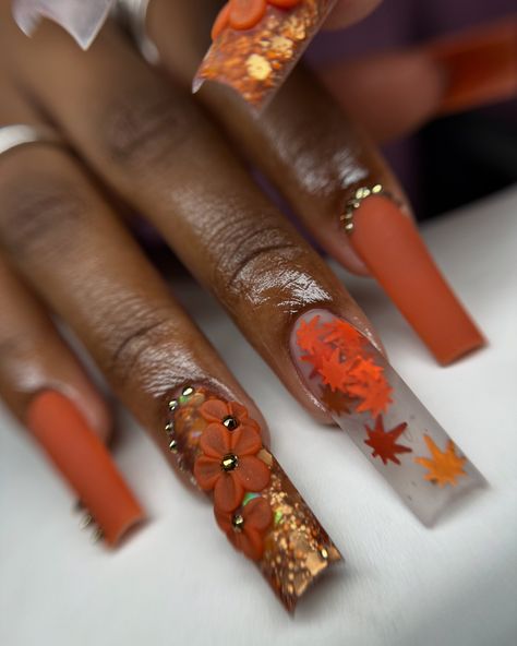 the perfect fall nails 🧡 .. .. .. #nailtech #nailart #nails #naildesign #nailtrends #nailideas #nailartist #fall #fallnails #orangenails #longnails Orange Winter Nails, Orange Nails, Fall Nails, Nail Trends, Nail Artist, Nail Tech, Winter Nails, Long Nails, Nail Designs