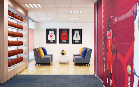 NBA Offices – Johannesburg Nike Office, Sport Office, Office 2023, Interview Rooms, Office Wall Graphics, Conference Room Design, Agency Office, Sports Office, Blue Interiors