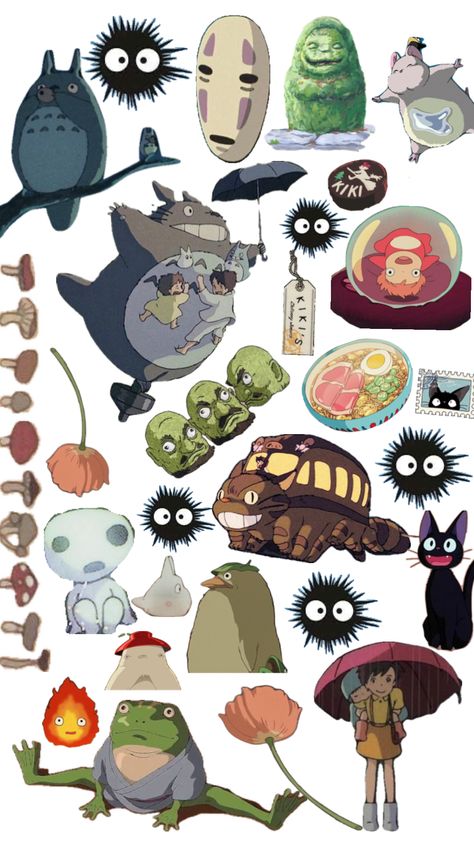 #ghibli 😍 Studio Ghibli Aesthetic Stickers, Ghibli Printables, Studio Ghibli Printables, Studio Gibhili Characters, Ghibli Studio Sticker, Studio Ghibli Cute Characters, Ghibli Studio Characters, Studio Ghibli Clipart, Cute Studio Ghibli