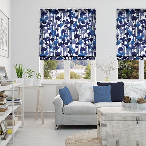 Midnight Rushes Linen Lagoon Blue Roman Blind%20from%20Blinds%202go Black Roller Blinds, Roman Blinds Living Room, Blue Scheme, Roman Blinds Diy, Blue Roman Blinds, Blue And White Living Room, Living Room Blinds, Blinds Design, House Blinds