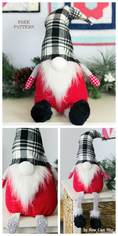 5 DIY Fabric Christmas Gnome Free Sewing Patterns & Tutorials | Fabric Art DIY Diy Gnome Pattern Free, Santa Sewing Patterns Free, Sew Gnome Patterns Free, Free Patterns For Gnomes, Free Printable Gnome Sewing Patterns, Gonk Sewing Pattern, Gnome Sewing Pattern Free Printable, Free Gnome Patterns To Print, Free Printable Gnome Patterns