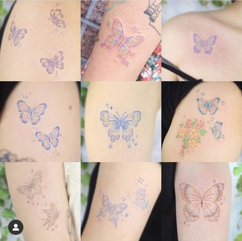 Kawaii Butterfly Tattoo, Soft Tattoo, Kitten Tattoo, Butterfly Tattoo Stencil, Doodle Tattoo, Cute Little Tattoos, Cute Tiny Tattoos, Baby Tattoos, Little Tattoos