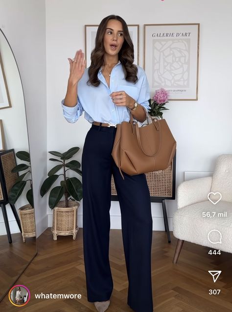 Navy Blue Trousers Outfit Women Classy, Dark Navy Outfit, Navy Blue Trousers Outfit, Blue Trousers Outfit, Navy Pants Outfit, Tailored Pants Outfit, White Satin Shirt, Blue Pants Outfit, Pant Outfits For Women