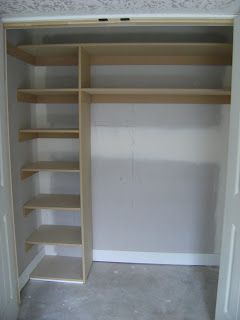 Shelving For Bedroom Closet, Built In Shelves Bedroom Closet, Easy Closet Built Ins, Shelves For Small Closet, Shelves In Closet Storage Ideas, Small Open Closet, Small Closet Ideas Organization, Diy Storage Closet, Closet Shelves Diy