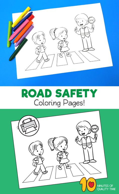 Road Safety Coloring Page – Use Crosswalks Safety Games For Kids, Road Safety Games, Safety Coloring Pages, Safety Worksheets, Punctuation Activities, Zebra Coloring Pages, Safety Games, Safety Crafts, Crossing The Street