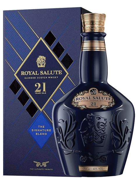 Chivas Royal Salute 21YO Scotch Whisky 700ml Royal Salute, Chivas Regal, Whisky Drinks, Luxury Packaging Design, Happy Hour Cocktails, Blended Scotch Whisky, Chocolate Shake, Whiskey Drinks, Alcohol Bottles