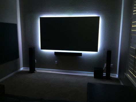 Led Around Tv, Tv With Lights Behind It, Ps5 Setup Bedroom Tv, All Black Room Ideas, All Black Room Bedrooms, Black Room Ideas For Men, All Black Room, Black Room Ideas, Tv Setup