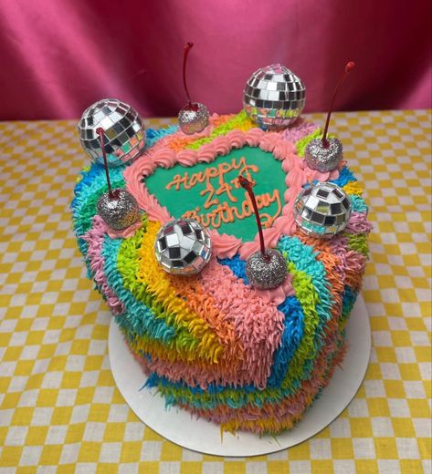 Cake decorating ideas | cake decoration ideas | cake decor ideas | cake decor design | birthday cake Retro Shag Cake, Shag Cake, Cake Decor Ideas, Disco Cake, Cake Decoration Ideas, Cake Decorating Ideas, Design Birthday, Cupcake Ideas, Unique Cakes