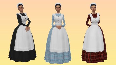 Maid Dress Sims 4 Cc, Sims 4 Maid Cc, Servant Clothes, Sims Historical, Sims 4 Medieval Cc, Ultimate Decades Challenge, Sims 4 Victorian, Legacy Challenge, Sims 4 Medieval