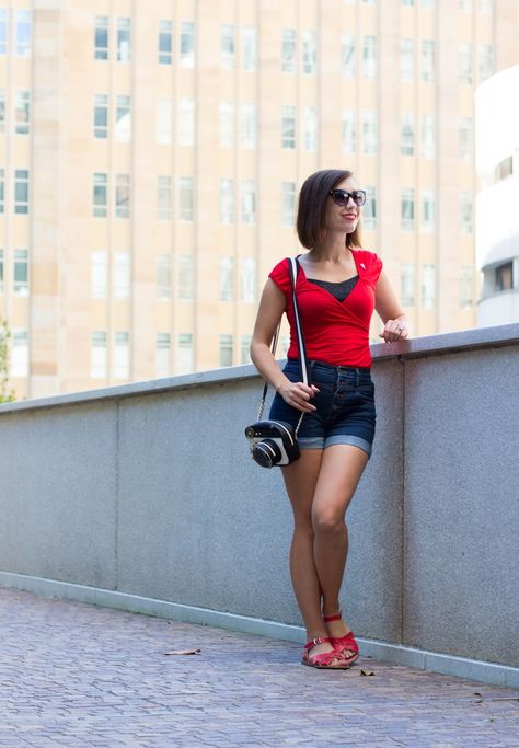 Camera Purse, Salt Water Sandals, Blue High Waisted Jeans, Work From Home Outfit, Saltwater Sandals, Water Sandals, Denim Chic, Blue Jean Shorts, Judy Blue Jeans