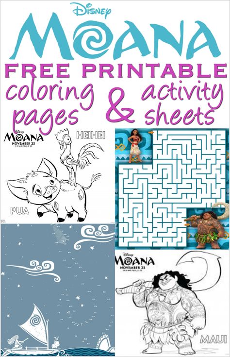 Free Printable Moana Coloring Pages | Moana Activity Sheets Disney Printables Free, Moana Coloring, Disney Activities, Moana Coloring Pages, Disney Free, Disney Printables, Car Trip, Fun Friday, Free Coloring Sheets