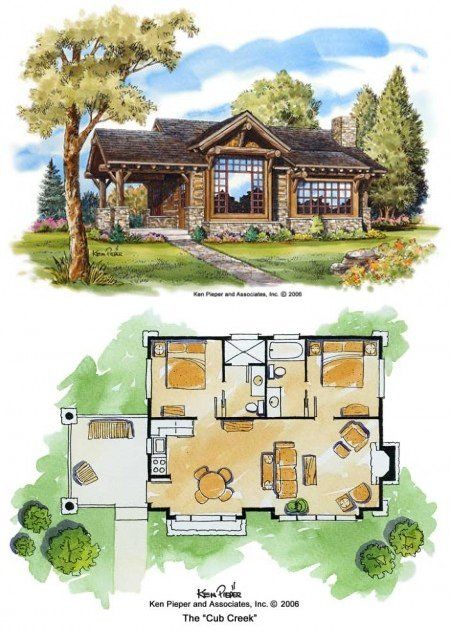 Mountain Cabin Plans, Stone Cabin, Cabin Home, Cabin Floor Plans, Cabin House Plans, Casas The Sims 4, Sims House Plans, House Construction, Cottage Plan