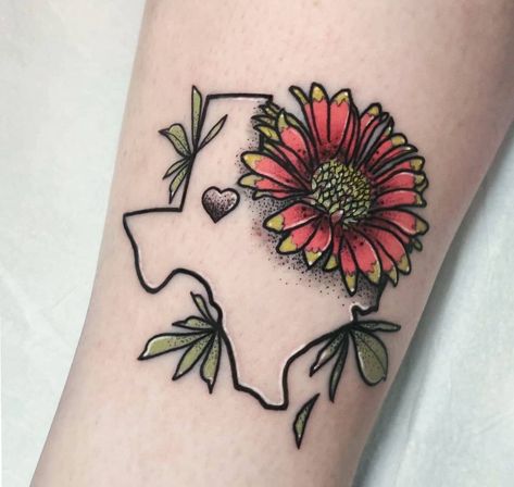 Texas Flower Tattoo Wildflowers, Girly Texas Tattoo, Indian Blanket Tattoo, Texas Sleeve Tattoo Women, Texas Flowers Tattoo, Indian Blanket Flower Tattoo, Blanket Flower Tattoo, Texas Flower Tattoo, Texas Tattoo Ideas For Women