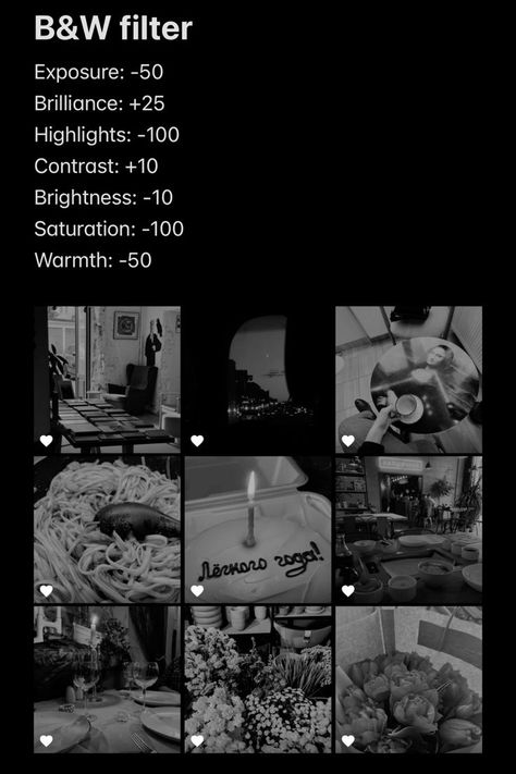 iPhone preset b&w filter edit photo iphone photo iphone camera settings iphone presets camera roll alienandthecity Midnight Filter Iphone, Black White Filter Iphone, Black And White Photo Settings, Edit Settings Iphone, Iphone Photo Edit Settings Black And White, Grey Filter Iphone, Iphone 13 Photo Edit, How To Edit Dark Aesthetic Photos On Iphone, Black And White Iphone Edit