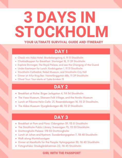 A Perfect Stockholm Itinerary: 3 Days in Stockholm - Girl With The Passport Stockholm Visit, 3 Days In Stockholm, Stockholm In January, Day Trip From Stockholm, Things To Do In Sweden Stockholm, Stockholm Travel, Visit Stockholm, Visit Sweden, Stockholm City