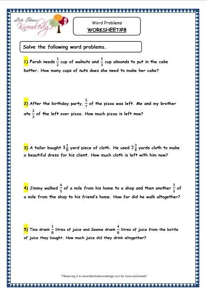 Grade 4 Fractions, 3rd Grade Math Worksheets Word Problems, Grade 4 Word Problems, Maths Worksheets Grade 3 Word Problems, Math Word Problems 4th Grade, Math Problems For 4th Grade, Grade 4 Math Worksheets, Measurements Worksheet, Fractions Word Problems 3rd Grade