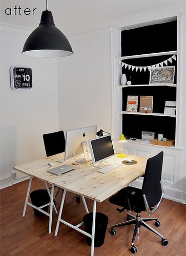 How to create a shared home office ? | featured on my blog !… | Flickr Desk For Two People, Shared Home Office, Desk For Two, Cool Office Space, Shared Office, Office Workspace, Gaming Desk, Diy Desk, Home Office Space