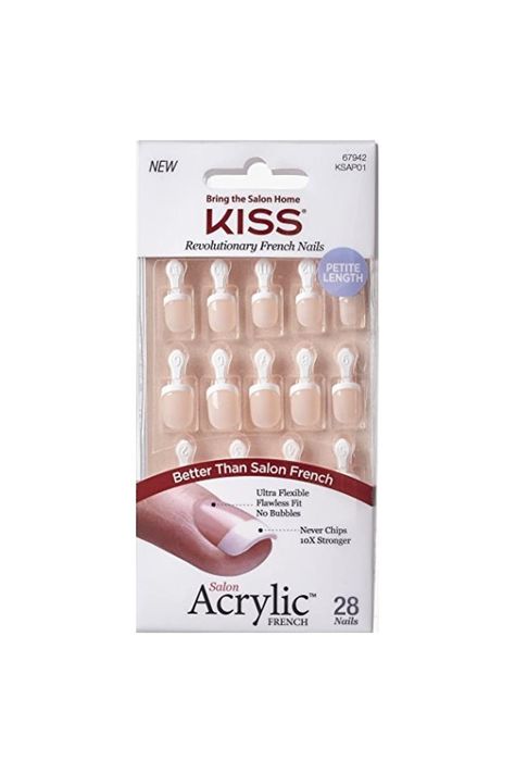 Kiss Acrylic Nails, Nails Real, Kiss Press On Nails, Natural Looking Nails, Kiss Products, Press On Nails Short, Kiss Nails, Broken Nails, Ballerina Nails