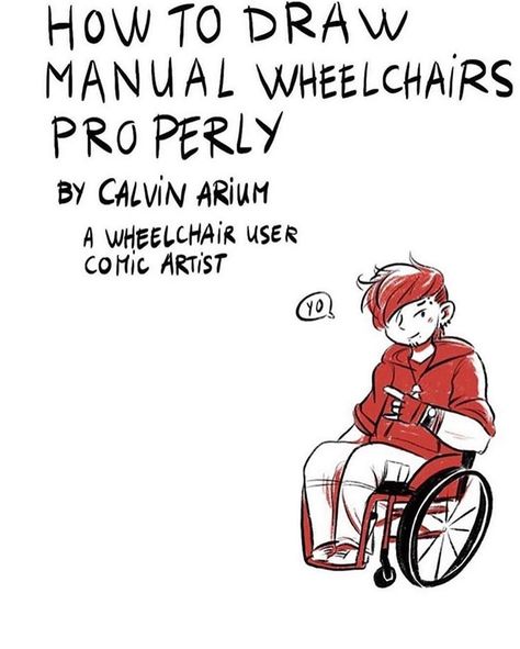 I never thought of drawing a wheelchair but this is so helpful! Follow @artisttoolkit for more art tutorials Follow @artisttoolkit for… Futuristic Wheelchair Concept Art, Wheelchair Pose Reference Drawing, How To Draw A Wheelchair, Dnd Wheelchair, Wheelchair Drawing Reference, Wheelchair Character Design, Wheelchair Reference, Wheelchair Drawing, Wheelchair Art