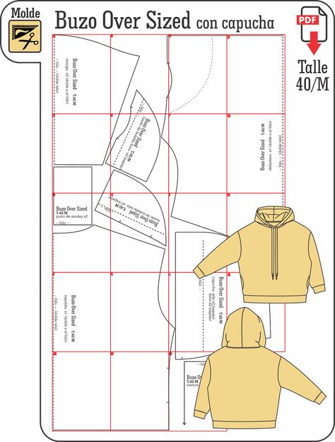 Dress Shirt Sewing Pattern, Hoodie Sewing, Hoodie Sewing Pattern, Clothing Templates, Diy Jacket, Hoodie Mockup, Free Pdf Sewing Patterns, Hoodie Pattern, Diy Sewing Pattern