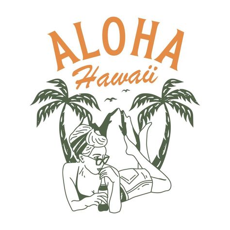 Shirt Design Girl, Summer Homescreen, Hawaii Vintage, Hawaii Photography, Vintage Aloha, Paradise Beach, Tshirt Printing Design, Summer Paradise, Beach T Shirt