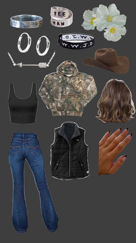 #outfit #country #western #outfitideas #countryoutfit #outfitinspo Preppy Country Outfits, Cute Outfits Western, Western Country Outfits Women, Country Outfits For Teens, Cute Country Outfits For School, Country Inspired Outfits, Country Emo, Black Jean Skirt Outfit, Country Outfit Ideas