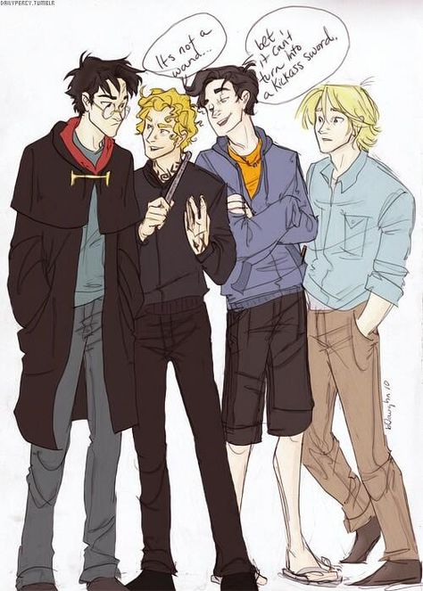 Harry Potter, Jace Wayland/Morgenstern/Herondale/Lightwood, Percy Jackson and Peeta Mellark fan art Percy Jackson Crossover, Jace Wayland, Theme Harry Potter, Peeta Mellark, Percy Jackson Fan Art, Kane Chronicles, Fandom Crossover, The Heroes Of Olympus, Uncle Rick