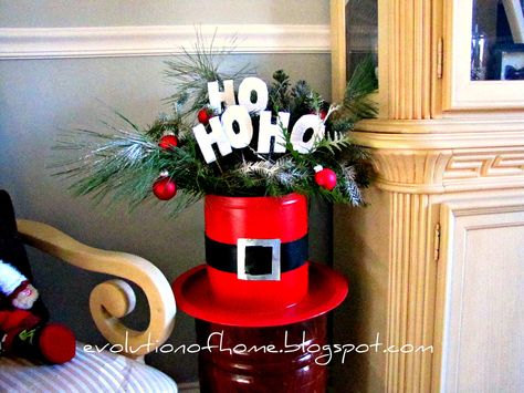 The Evolution of Home: Christmas In A Can Christmas Arrangement Christmas Tin Can Crafts Ideas, Coffee Can Crafts, Xmas Centerpieces, Patient Person, Christmas Crafts For Adults, Christmas Decorations Diy Outdoor, Christmas Crafts For Gifts, Xmas Diy, Christmas Arrangements