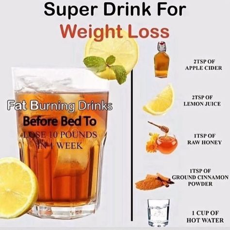 Lemon Diet, Drinks Before Bed, Smoothie Diet Plans, Fat Loss Drinks, Healthy Drinks Recipes, Cinnamon Powder, Fat Burner Drinks, Water Recipes, Fat Burning Drinks