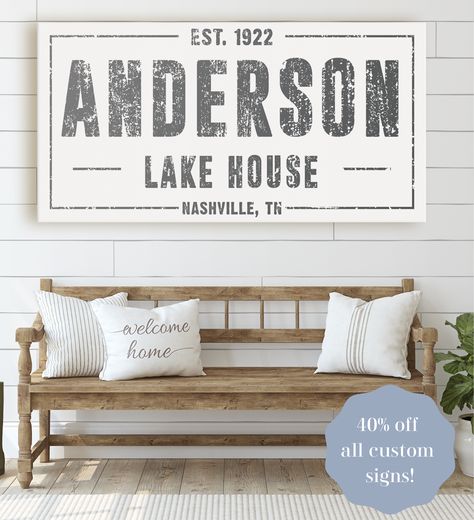 Cottage Christmas Wish List - Cottage style decorating, renovating and entertaining Ideas for indoors and out Custom Lake House Signs, Lake House Sign, Modern Farmhouse Wall Decor, Lake House Signs, Floating Frames, Lakeside Cottage, Lake Girl, Cottages And Bungalows, Cabin Art