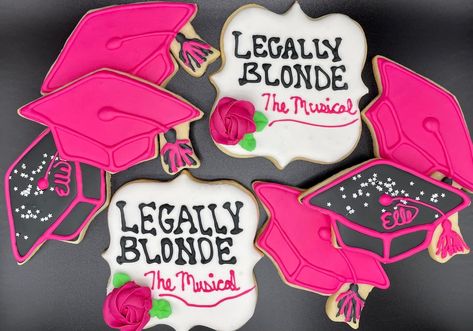 Legally Blonde Cookies Decorated, Legally Blonde Desserts, Blonde Cookies, Legally Blonde Musical, Cast Gifts, Legally Blonde, Cookies Decorated, Event Ideas, Door Decor