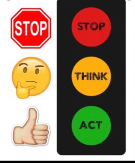 Stop Think Act, Vision Board Pics, Type Posters, Self Regulation, Traffic Light, Stop Thinking, Teacher Newsletter, Free Resources, Educational Materials