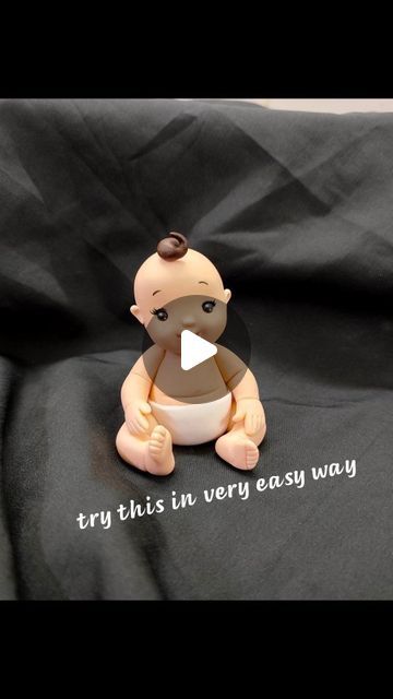 Fondant Figures Tutorial Step By Step, Fondant People Tutorial, Fondant Man, Fondant Doll, Ballet Baby Shower, Baby Cake Design, Fondant Figurine, Easy Fondant, Fondant Elephant